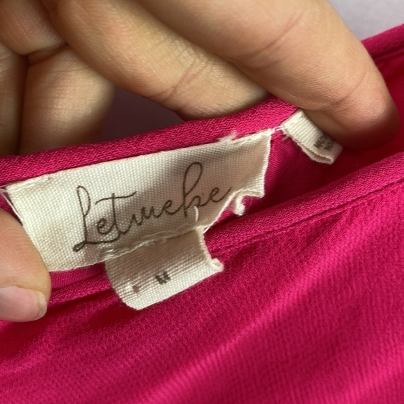 Anthropologie Let Me Be Forever That Girl Sheer Flowy Mini Dress - Hot Pink - M - Picture 5 of 13